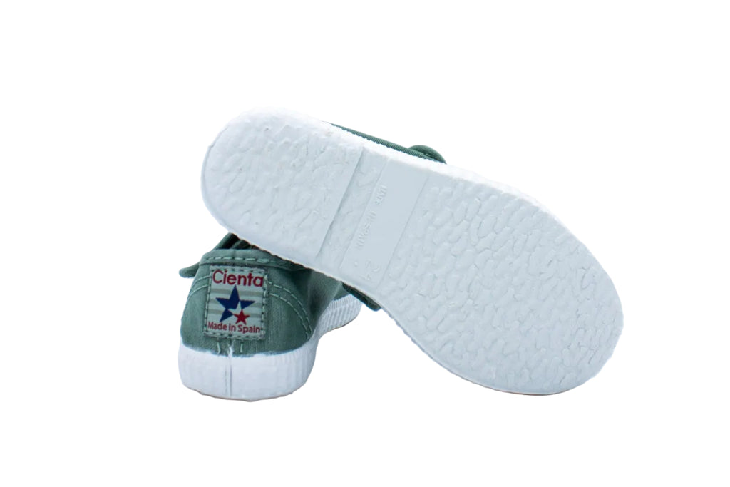 Ballerine in cotone con velcro da bambina albahaca