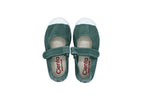 Ballerine in cotone con velcro da bambina albahaca