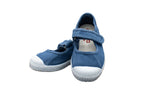 Ballerine in cotone con velcro da bambina tejano
