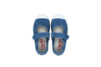 Ballerine in cotone con velcro da bambina tejano