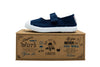 Ballerine in cotone con velcro da bambina azul lavad