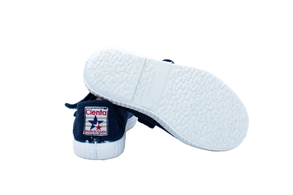 Cotton ballerinas with Velcro for girls in washed blue