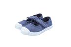 Cotton ballerinas with Velcro for girls in sky blue