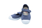 Cotton ballerinas with Velcro for girls in sky blue