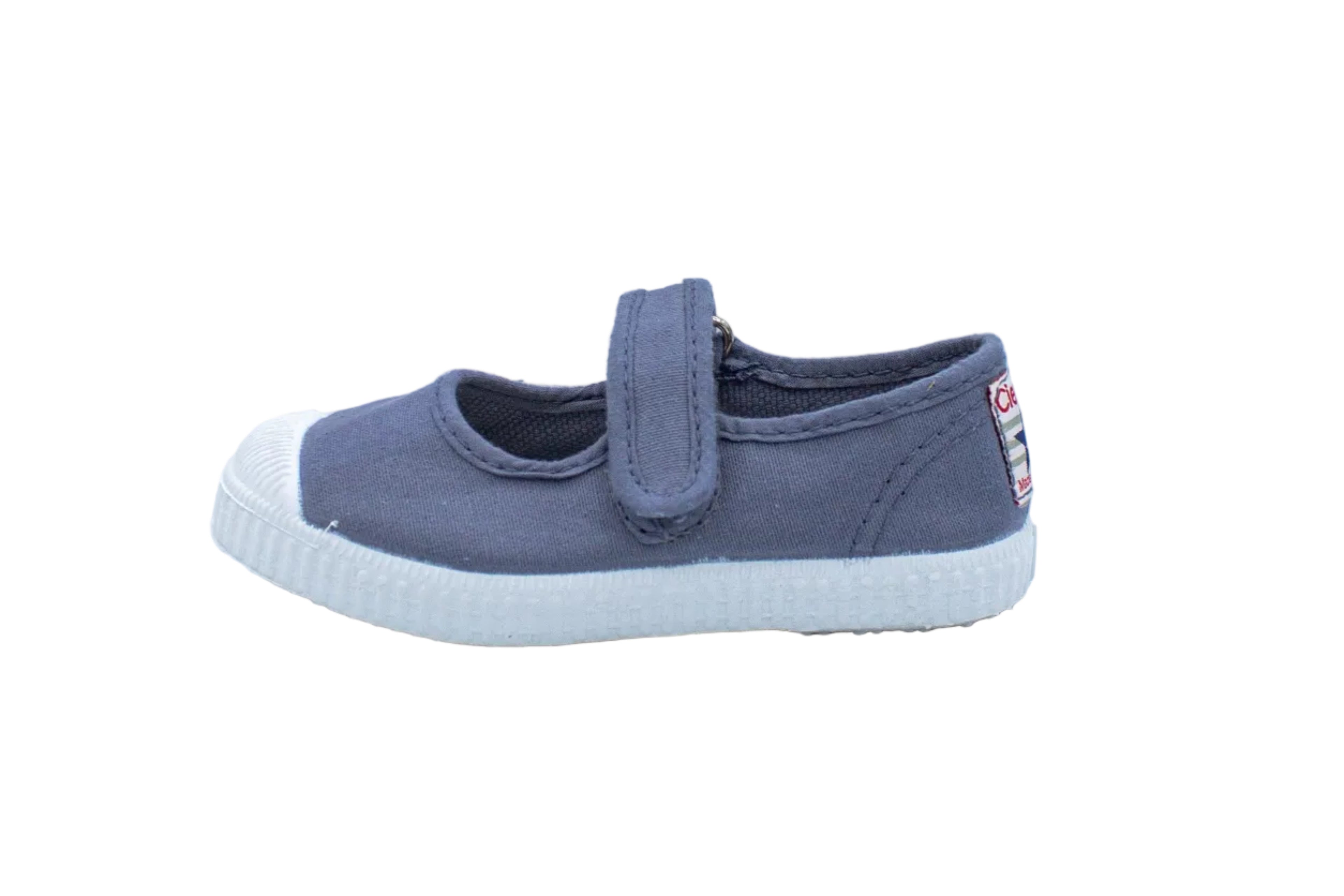 Cotton ballerinas with Velcro for girls in sky blue