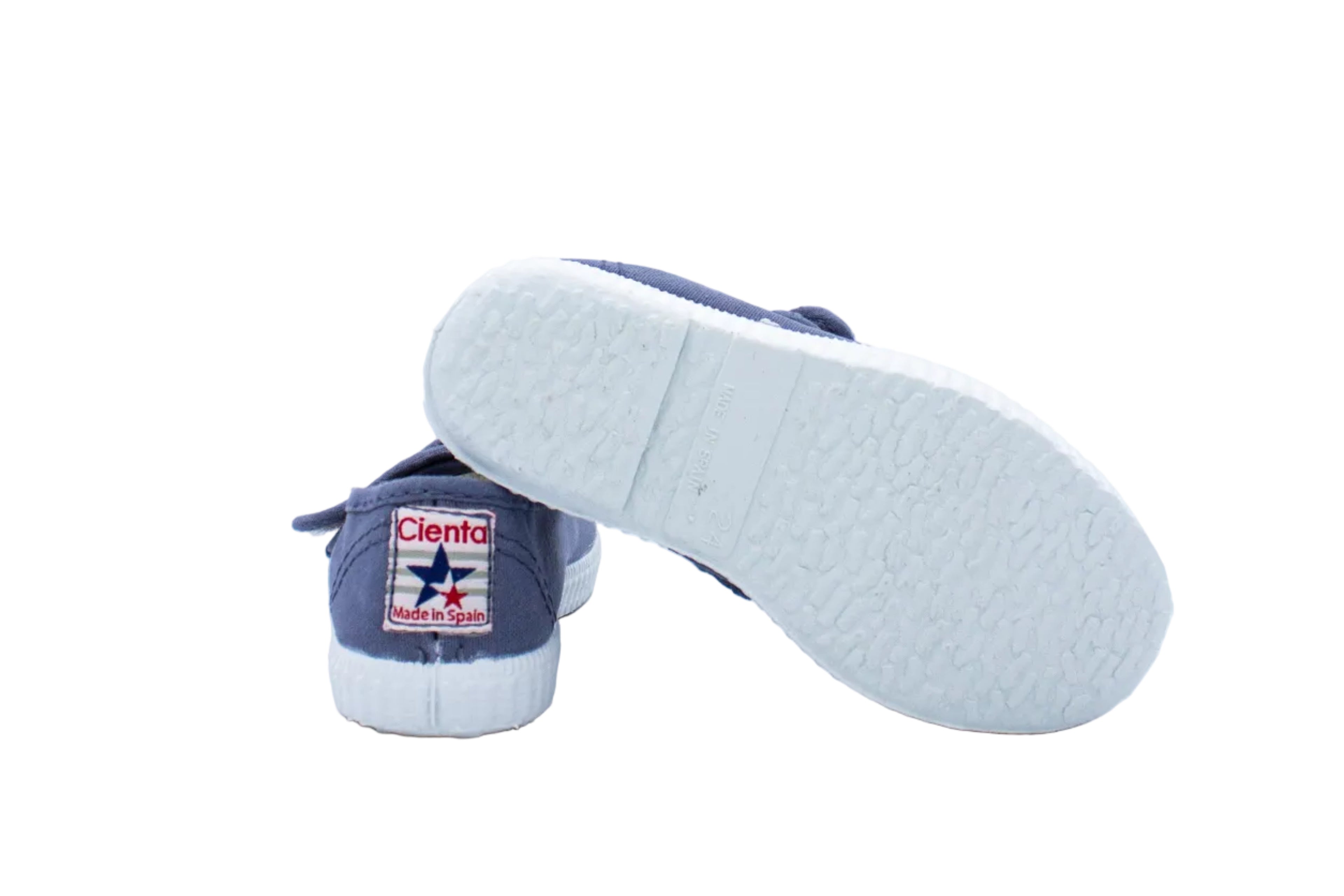 Cotton ballerinas with Velcro for girls in sky blue