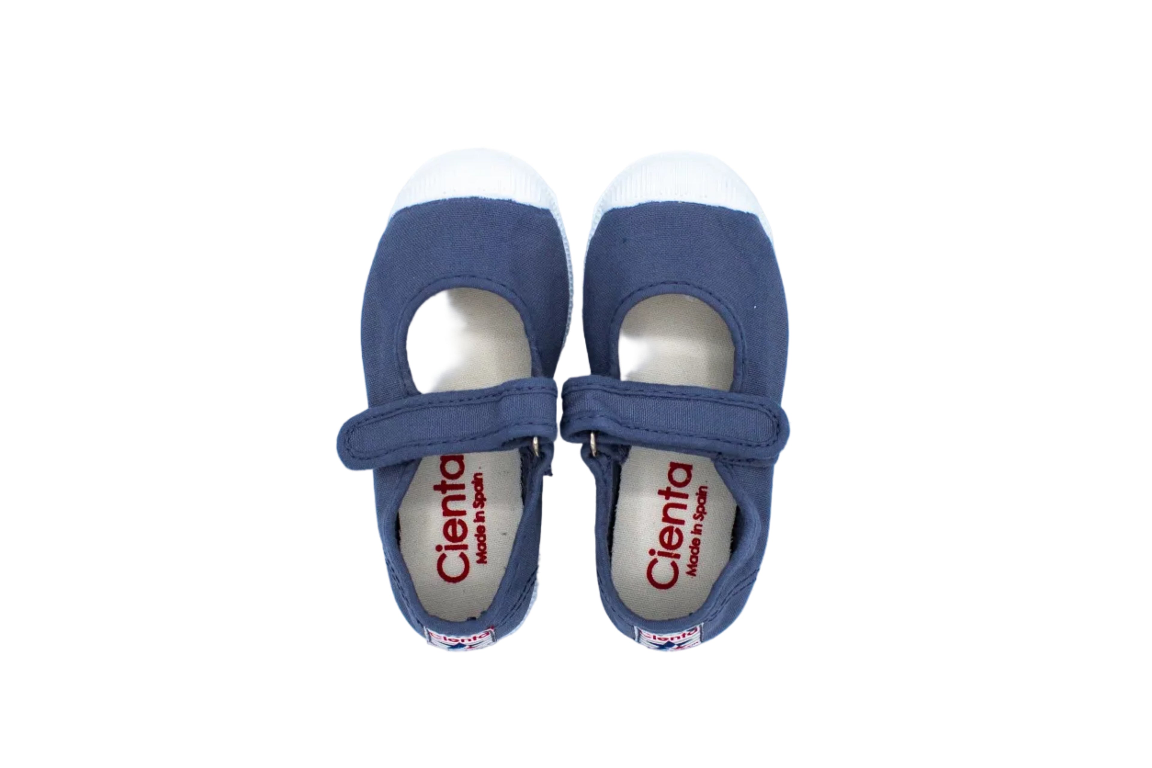 Cotton ballerinas with Velcro for girls in sky blue