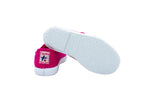 Cotton ballerinas with Velcro for girls in fuchsia