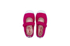 Cotton ballerinas with Velcro for girls in fuchsia