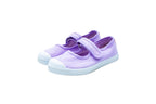 Ballerine in cotone con velcro da bambina lilla