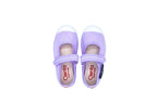 Ballerine in cotone con velcro da bambina lilla