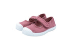 Ballerine in cotone con velcro da bambina rosa