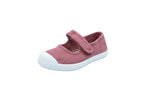 Ballerine in cotone con velcro da bambina rosa