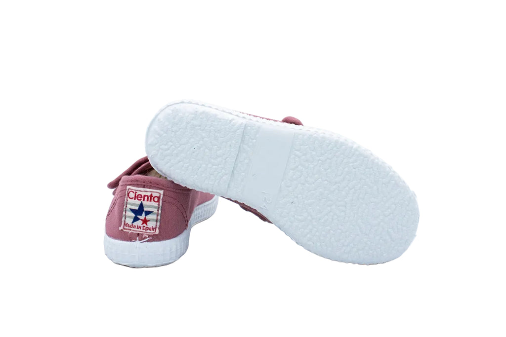 Ballerine in cotone con velcro da bambina rosa