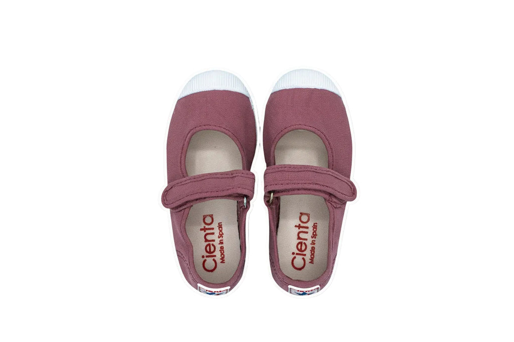 Ballerine in cotone con velcro da bambina rosa