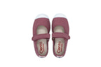 Ballerine in cotone con velcro da bambina rosa