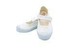Cotton ballerinas with Velcro for girls in white lace