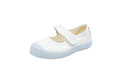 Cotton ballerinas with Velcro for girls in white lace