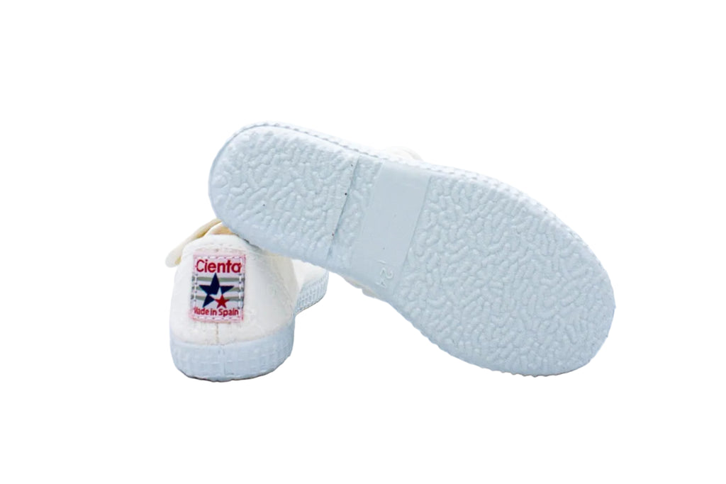 Cotton ballerinas with Velcro for girls in white lace