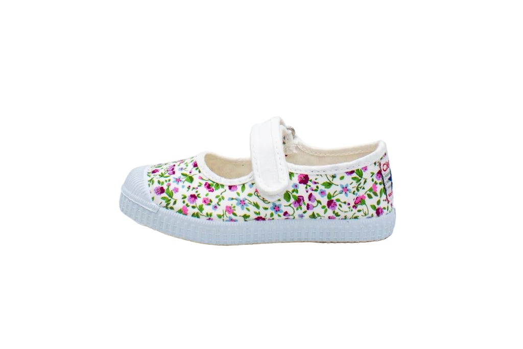 Cotton ballerinas with Velcro for girls in floral print