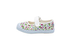 Cotton ballerinas with Velcro for girls in floral print