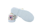 Cotton ballerinas with Velcro for girls in floral print
