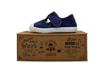 Scarpine in cotone con velcro da bambino blu