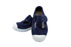Scarpine in cotone con velcro da bambino blu
