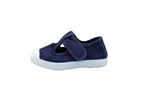 Scarpine in cotone con velcro da bambino blu