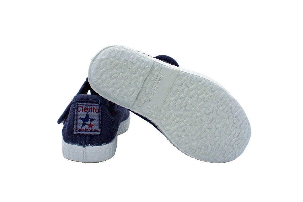 Scarpine in cotone con velcro da bambino blu