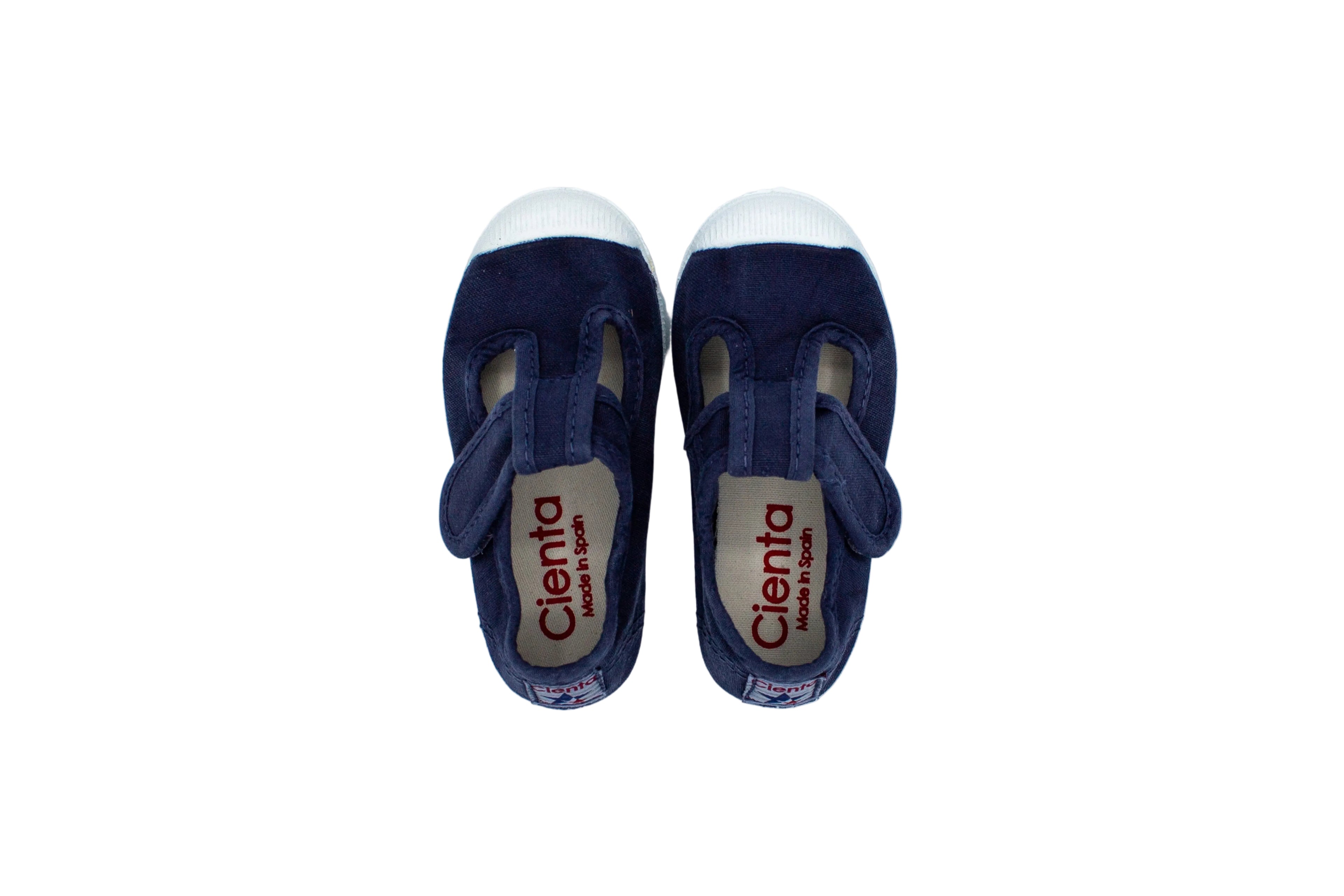 Scarpine in cotone con velcro da bambino blu
