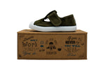 Cotton toddler shoes with Velcro in khaki