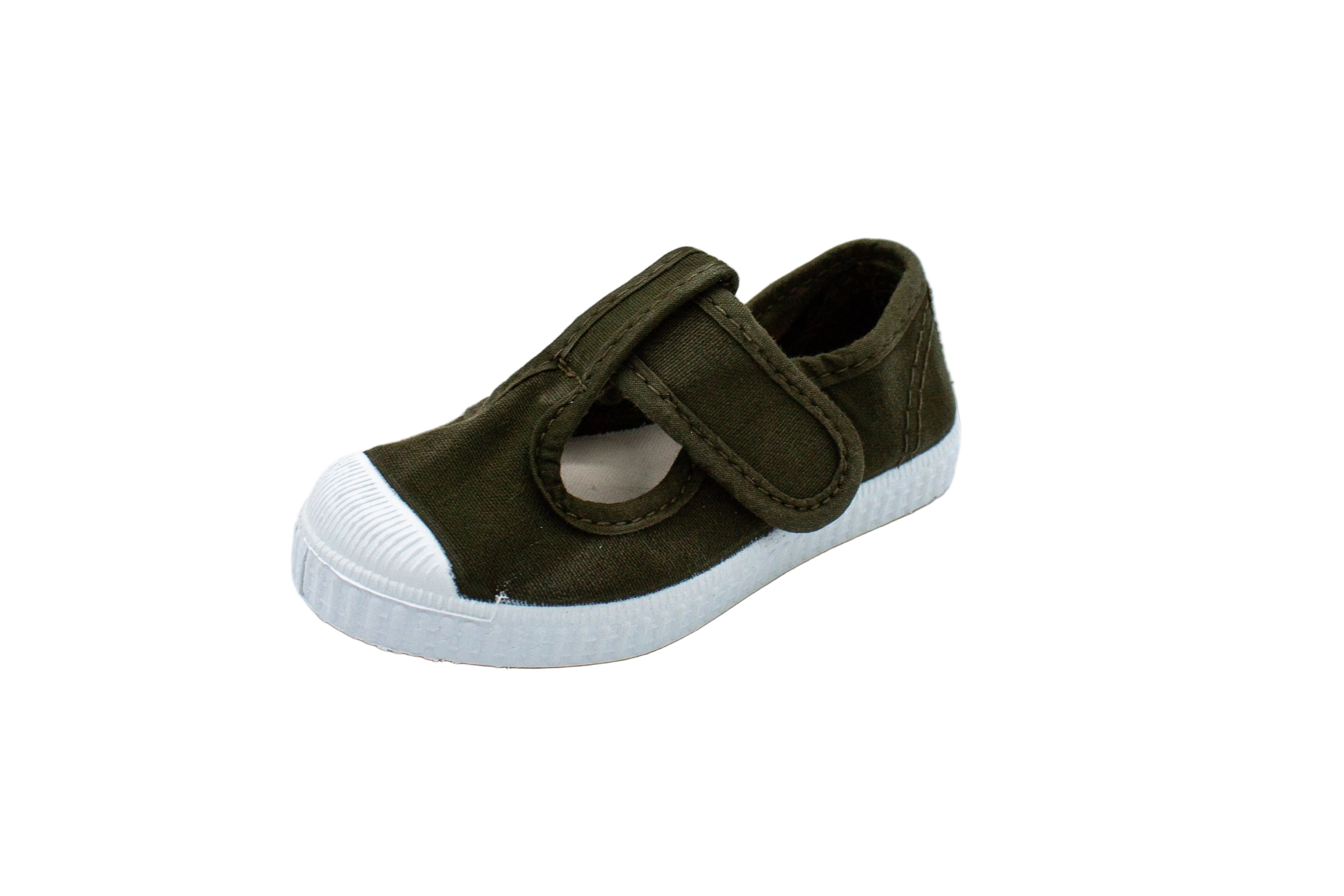 Cotton toddler shoes with Velcro in khaki