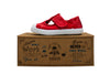 Scarpine in cotone con velcro da bambino rosso