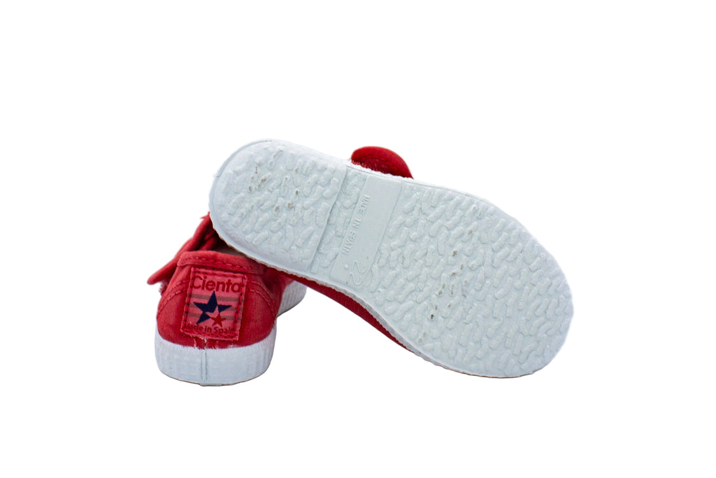 Scarpine in cotone con velcro da bambino rosso