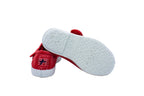 Scarpine in cotone con velcro da bambino rosso