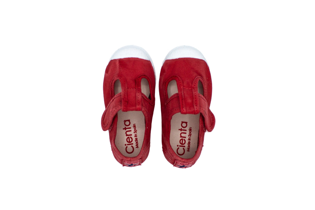 Scarpine in cotone con velcro da bambino rosso