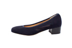Mesh fabric pump with 3 cm heel in blue