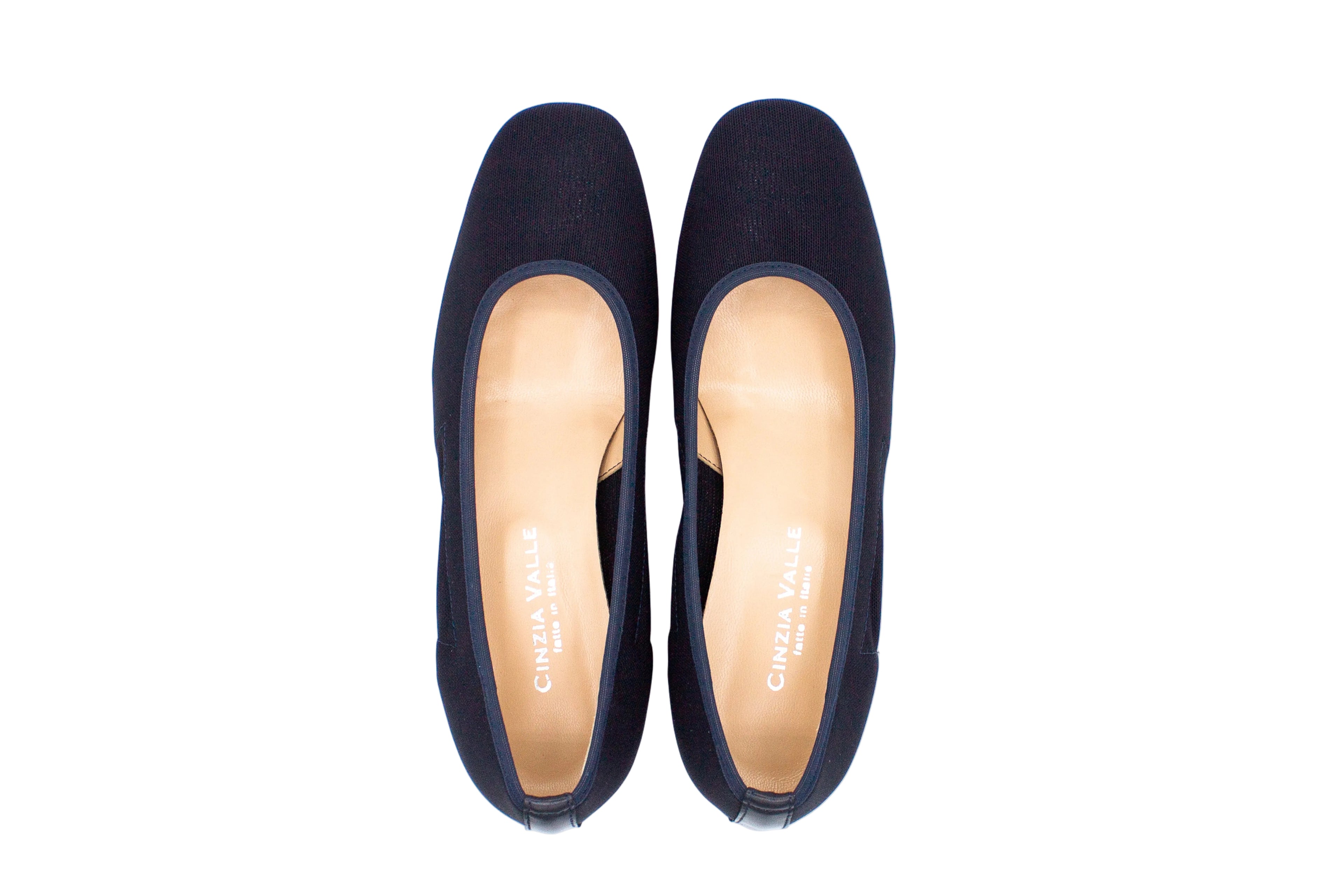Mesh fabric pump with 3 cm heel in blue