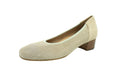 Decolleté in camoscio tacco 3 beige