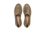 Beige suede loafers with chunky sole