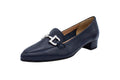 Mocassini a punta con morsetto in pelle blu