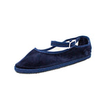 Friulane con cinturino in velluto blu