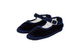 Friulane con cinturino in velluto blu bambini