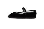 Black velvet Friulane with strap