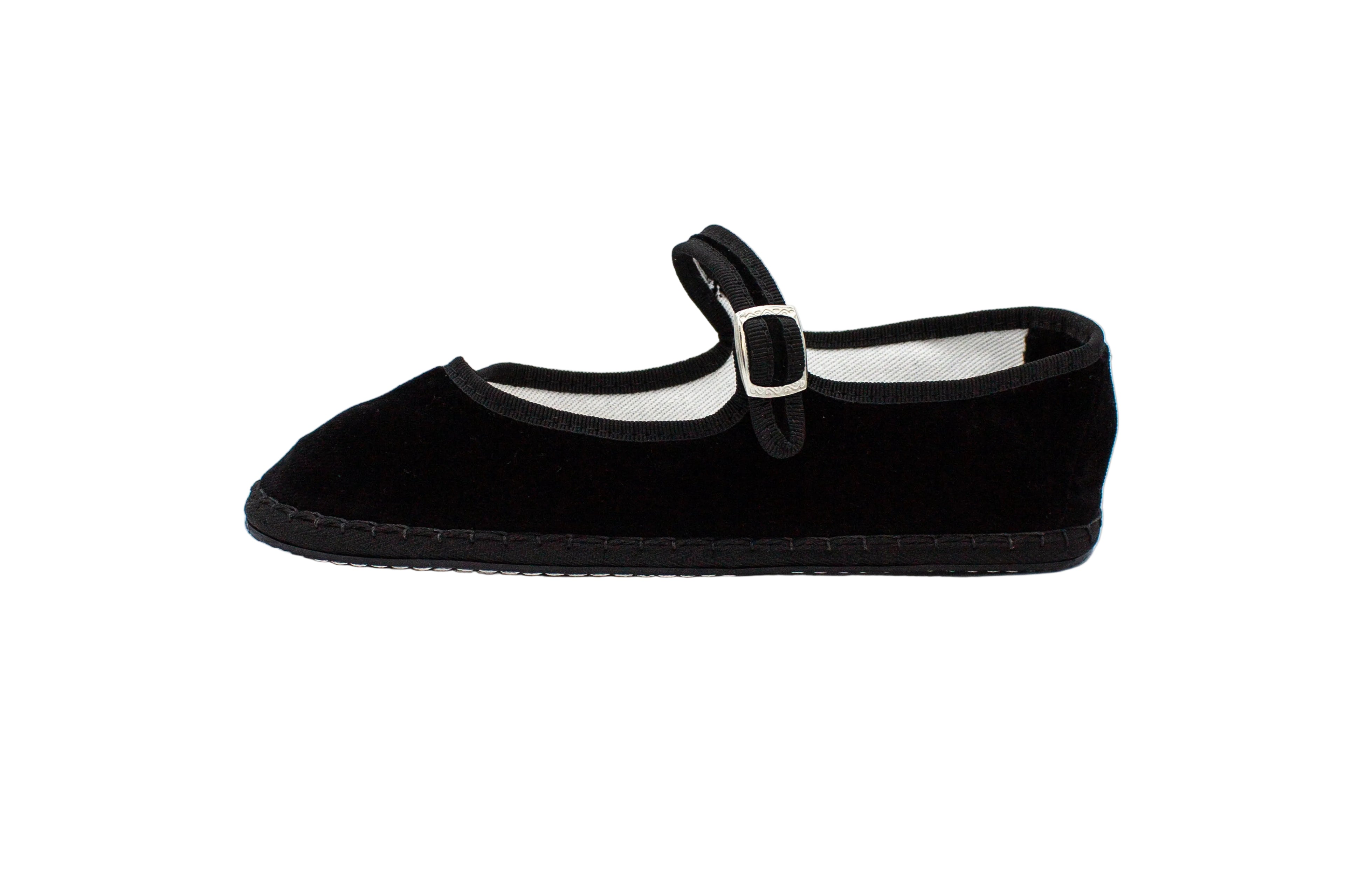 Black velvet Friulane with strap