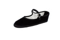 Black velvet Friulane with strap