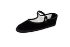 Black velvet Friulane with strap