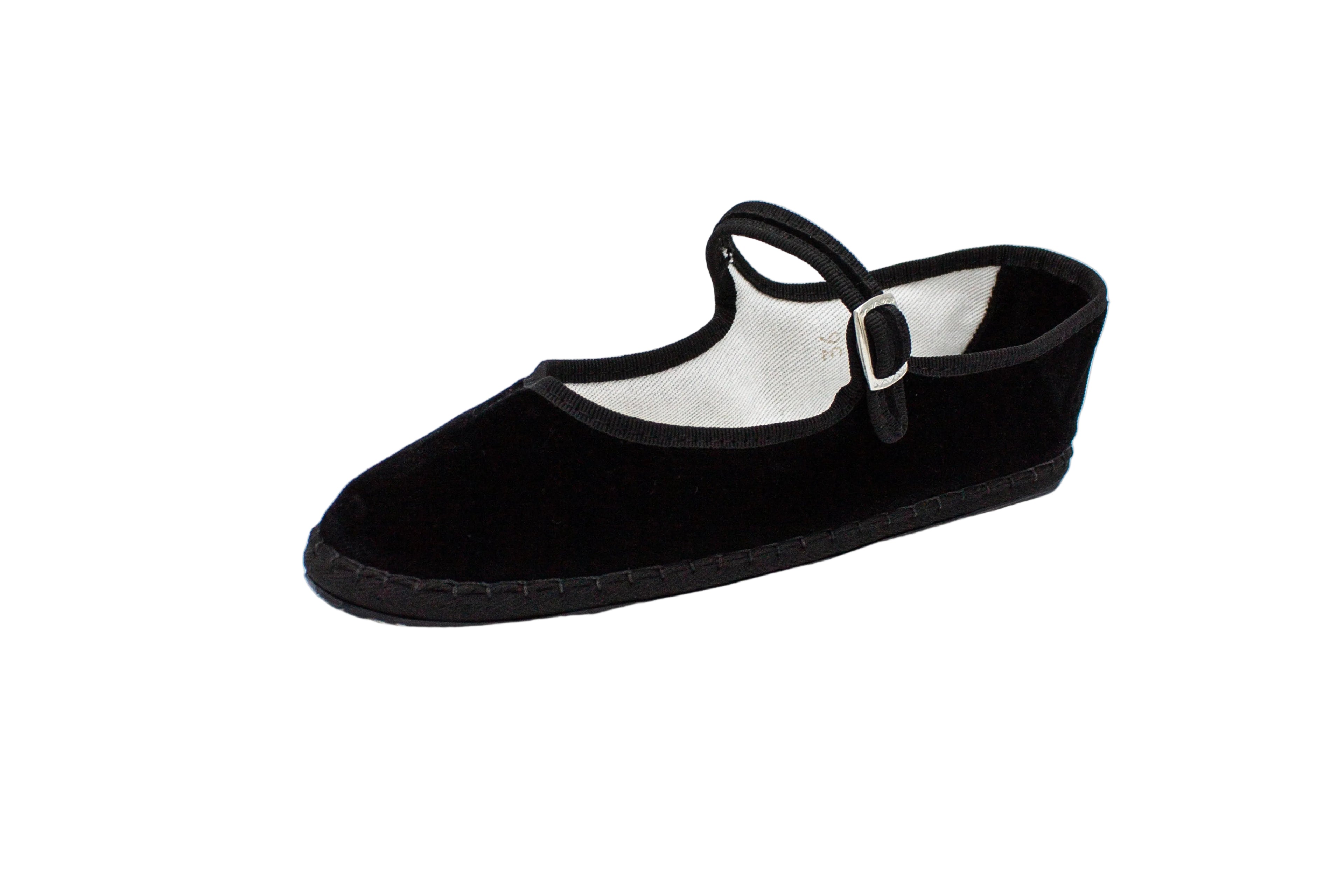 Black velvet Friulane with strap