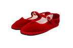Red velvet Friulane with strap
